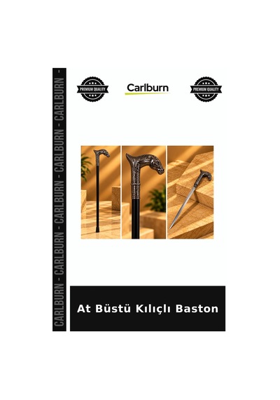 Özel Seri At Büstü Kılıçlı Baston Erkek Sanat Figür