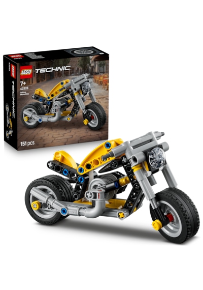LEGO® Technic Sarı Motosiklet 42225 - 7 Yaş ve Üzeri Çocuklar için Pistonlu Motor İçeren Yaratıcı Oyuncak Yapım Seti (151 Parça)