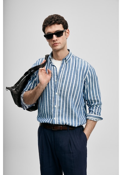 Lufian Kamer Erkek Basic Gömlek Regular Fit Mavi Mavi 111010670100300