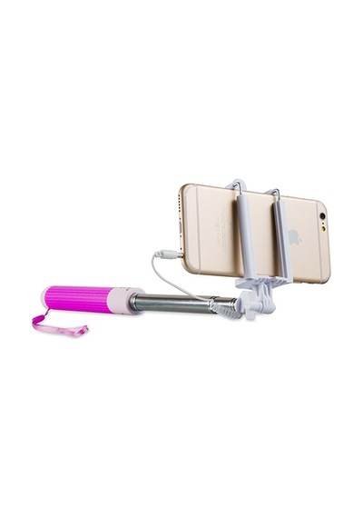 Selfie Çubuğu Kablolu Addison Ad-s33 Pembe Çok Renkli