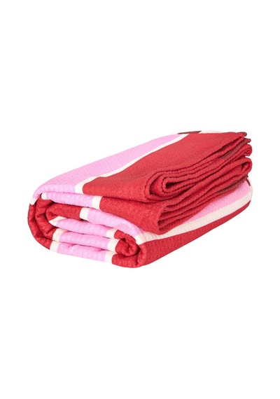 Dock And Bay Banyo Havlusu Waffle L Cherry Bomb Kırmızı Pembe