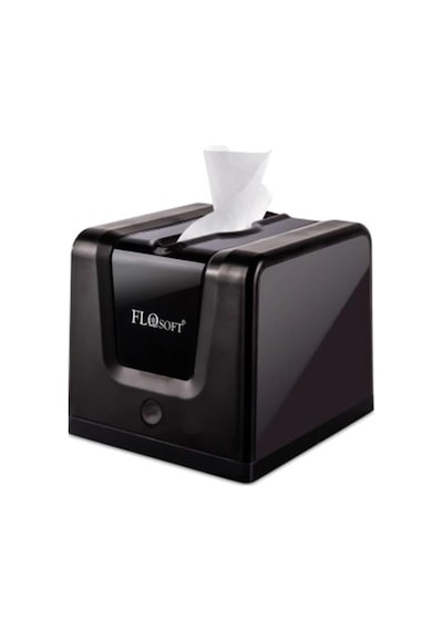 Flosoft Modern Dekoratif Masaüstü Peçetelik Dispenser Peçetelik Peçete Kutusu - Plastik - Siyah - Siyah