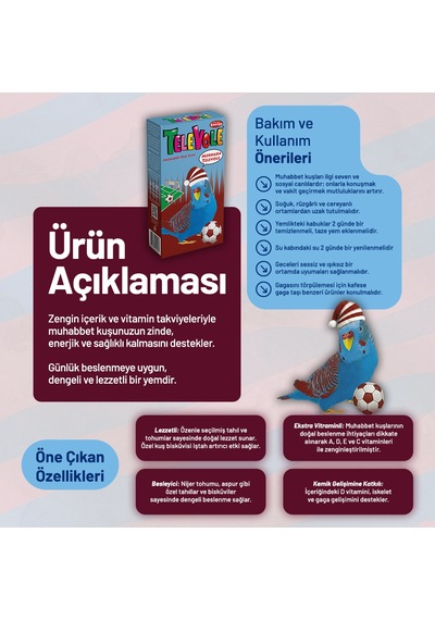 Televole Muhabbet Kuşu Yemi Ts- 6 Adet 300 G