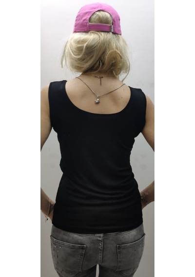 Kalin Askılı Baskılı Kolsuz Tişört S/3xl Siyah