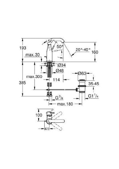 Grohe Essence Tek Kumandalı Lavabo Bataryası M-Boyut - 24173GN1 Altın