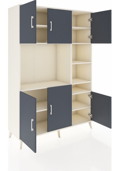 Hyperion Dolap 10 Raflı 6 Kapaklı 132x44x195 Aytaşı-antrasit/... Aytaşı