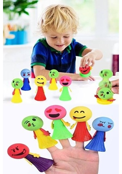 Zıplayan Oyuncak Emojili Zıp Zıp Oyun 1 Adet Pinyata İçi Parmaklara Takılan Emoji Top Bas Fırlat