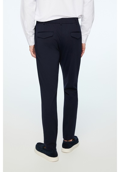 Morven Erkek Lacivert Rayon Trend Düz Slim Fit Pantolon 26ms003027200 Lacivert
