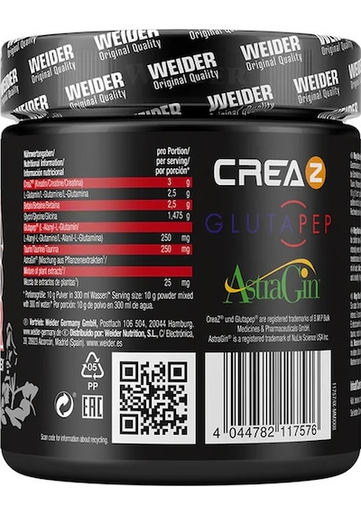 Weider Mega Mass Power Preworkout + Creatine + Glutamin +taurine
