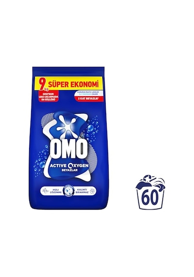 Omo Active Oxygen Beyazlar Toz Deterjanı 9 Kg