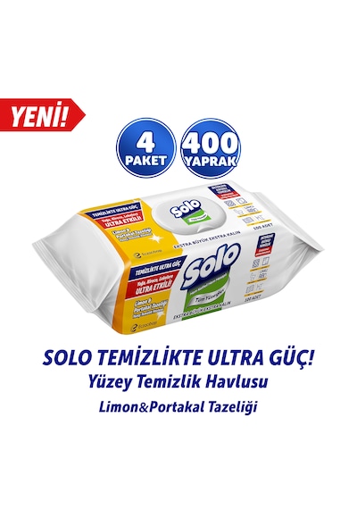 Solo Limon&portakal Tazeliği Yüzey Temizlik Havlusu 4'lü