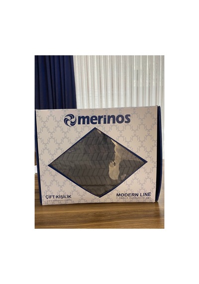 Merinos 3 Parça Modernline Yatak Örtüsü Lacivert