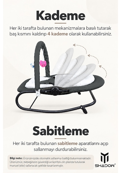 Soft Anakucağı - Hazır Kurulu Gelir - Sallanır - 4 Kademe - Sabitlenebilir Anadizi
