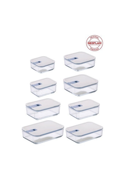 Neoflam Perfect Seal Cam Saklama Kabı Bej 8 Adet Bej