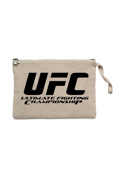 UFC LOGO Ultimate Championship Krem Cüzdan / El Çantası Krem
