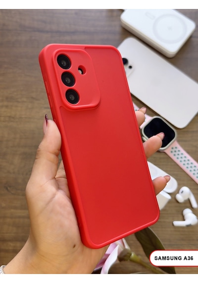 Samsung Galaxy A36 Uyumlu Kamera Korumalı Darbeye Dayanıklı Renk Atmayan Keep Silikon Kılıf Kırmızı