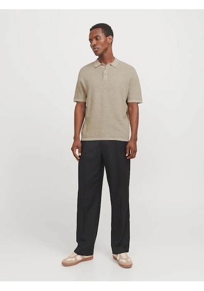 Jack & Jones Jjegeorge Knit Polo Ss Sn Erkek T-shirt-32817 Krem