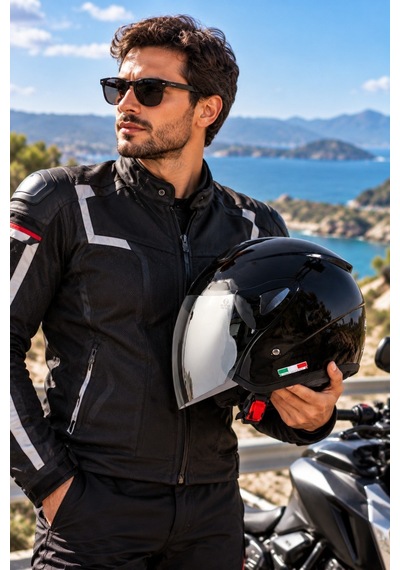 Sw 700 / 733 Yarım Açık Kask Parlak Siyah