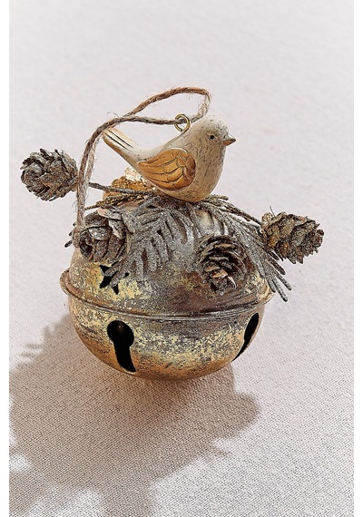 Pasabahce Jingle Bird Metal Zil Gold