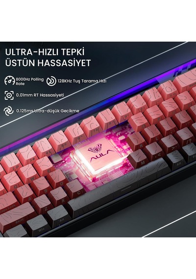Hero 68 He Manyetik Klavye Rapid Trigger Dragon King Switch 8000hz Rgb Neon Tkl Hot Swap Oyuncu Klavyesi Kırmızı