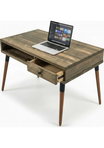 Mobenta Neo Desk: Masif Çalışma Masası 1 Çekmece Ve 1 Laptop Bölmesi - 120 Cm Cv Ceviz