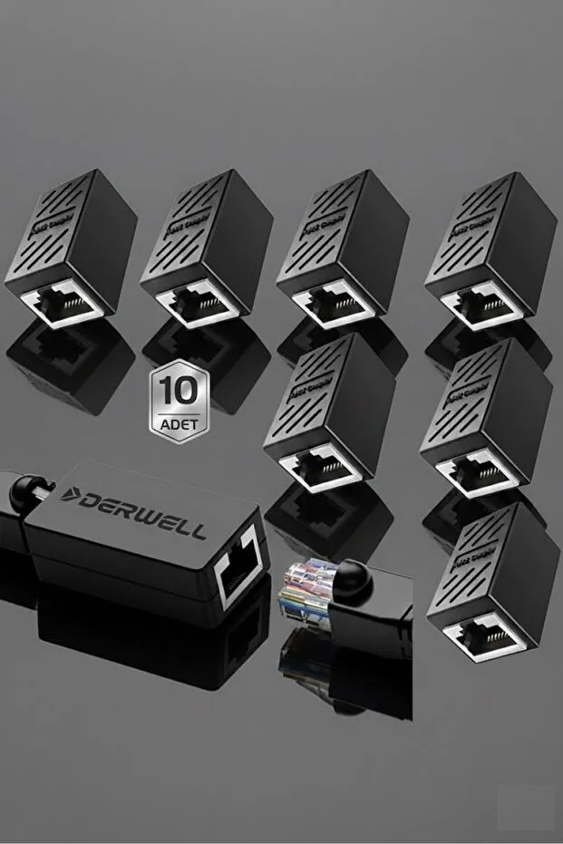 10 Adet Gigabit Destekli Rj45 Dişi Dişi Cat5/6/7/8 Ethernet Lan Ağı Birleştirici Aparatı 10pcs Internet Kablo Uzatıcı