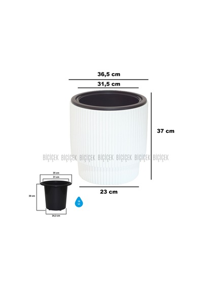 Vega Saksı 32 Cm Beyaz