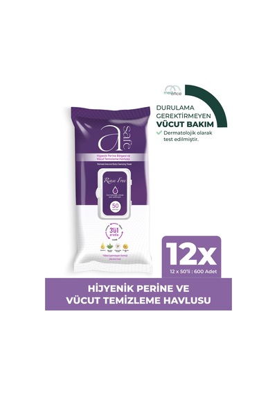 A-safe Hijyenik Perine Ve Vücut Temizleme Havlusu X12 Adet