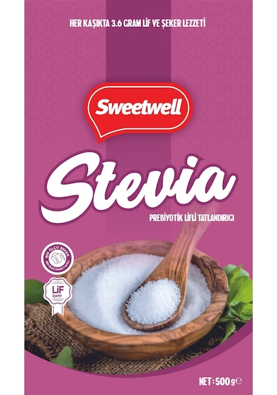 Sweetwell Stevia Prebiyotik Lifli Toz Sofralık Tatlandırıcı 500 G