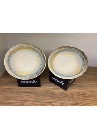Büyük Çukur Tabak / Çorba / Makarna / Sulu Yemek Tabağı 24 Cm 400 Cc Bonna Knidos Gourmet Soup Plate