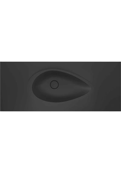 Real Stone Avocado Etajerli 90x50 Antrasit Granit Banyo Lavabosu Antrasit