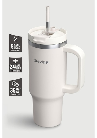 Stevig 2 Moods Tuck-in Tumbler Sızdırmaz Çelik Termos 900 Ml White Sand St-242 Beyaz