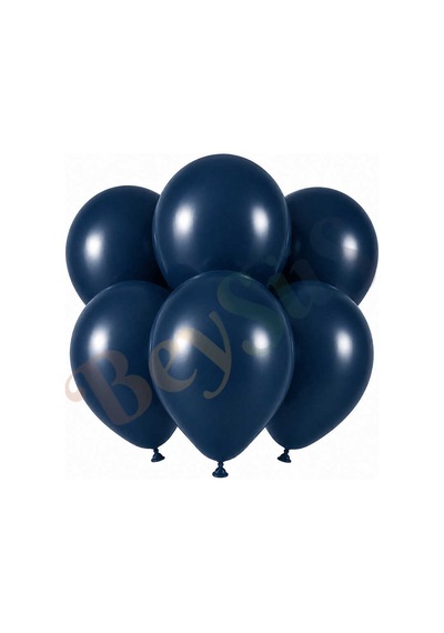 Derin Okyanus Renk Lateks Retro Balon 30 Cm - 6 Adet Lacivert