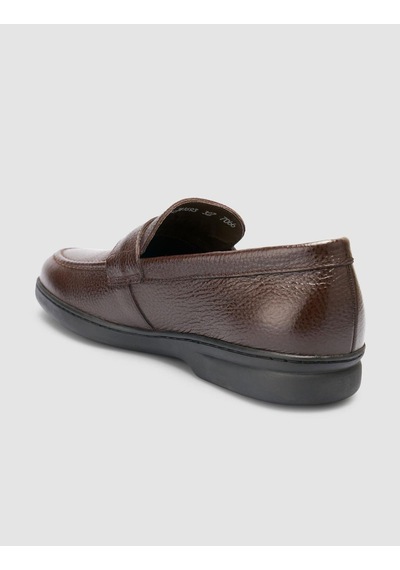 Cabani Atria %100 Hakiki Deri Koyu Kahverengi Düz Erkek Loafer