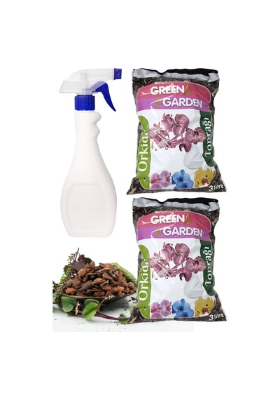 Orkide Toprağı 3 Lt Green Garden 2 Adet + Trigerli 500ml Sıvı Püskürtücü