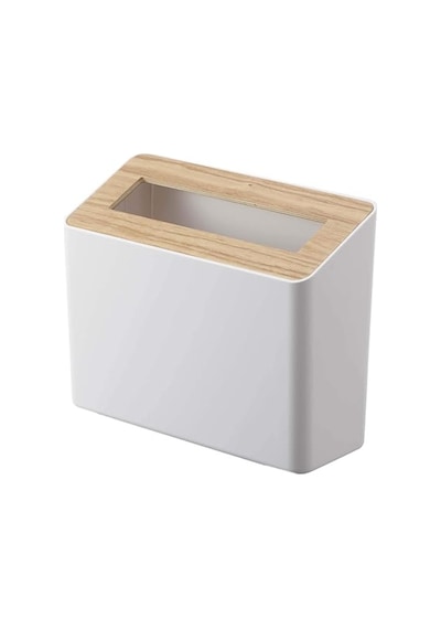 Rın Masa Üstü Çöp Kovası Beyaz Abs Reçine Ahşap Minimalist 22 X 9 X 15 5 Cm Diğer