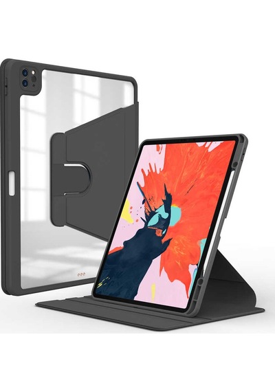Apple Uyumlu iPad Pro 12.9 2020 4. Nesil Kılıf Dönebilen Kalem Bölmeli Standlı A2229 A2069 A2232 A2233 Nayn