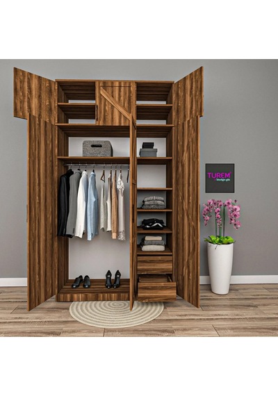Loft 3 Kapılı Gardrop Mdf Sis Gri Loft 3 Kapılı Gardrop Mdf Sis Gri