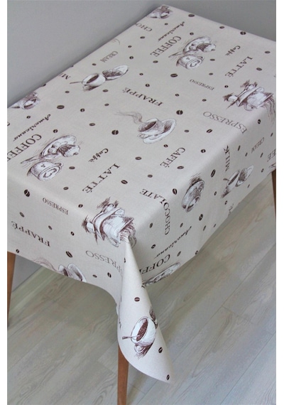 Astarlı Pvc Silinebilir Muşamba Masa Ortusu Kahve Coffe 1046-1a-kahverengi