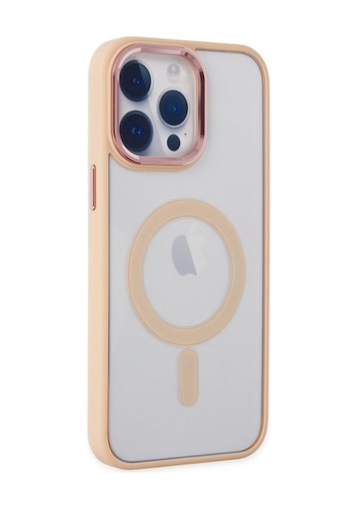 Apple Uyumlu iPhone 14 Pro Uyumlu Kılıf Room Magneticsafe Silikon - Pudra