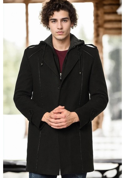 Plt8334 Dewberry Erkek Palto-siyah-2 Siyah-2