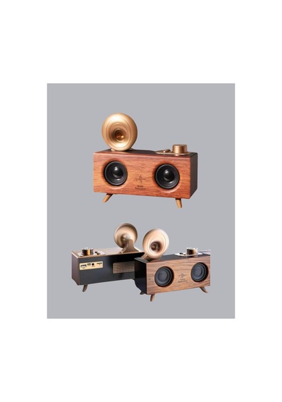Gramafon Hoparlör Çift Stereo Sesli Fm Radyo Destekli