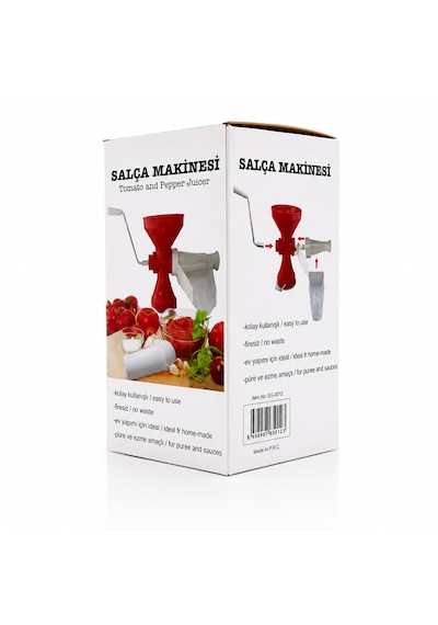 Plastik Süzgeçli - Hazneli Salça Makinesi Metal Kollu Ev Yapımı Firesiz Pratik Kullanım Brkt-312007 12v