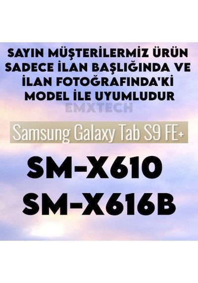 Samsung Galaxy Tab S9 Fe+ Plus 12.4 İnç Sm-x610 Sm-x616b Uyumlu Kırılmaz 9h Nano Esnek Cam