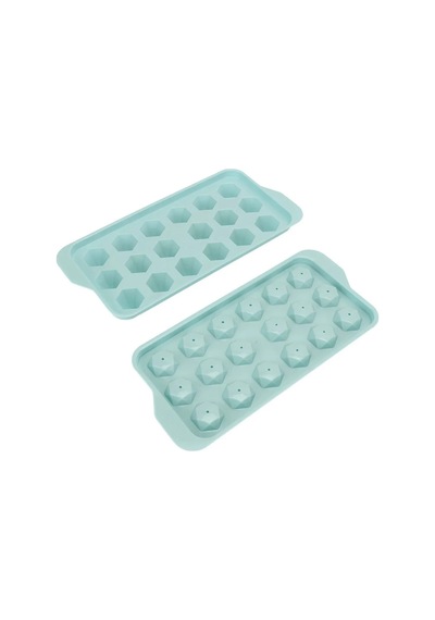 Buz Kalıbı Elmas Şekil Görünümlü Kapaklı 18 Bölmeli Plastik Mavi Diğer