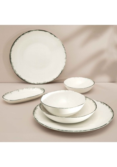 Linens Natura Porselen 12 Cm Çerezlik Ekru-antrasit