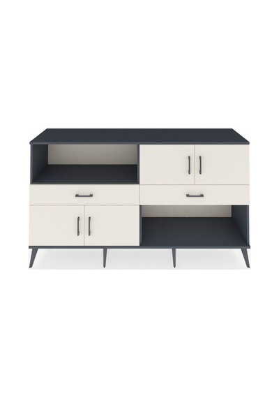 Hyperion Konsol 8 Raflı 3 Çekmeceli Tek Kapaklı 176x44x99 Antras Antrasit-aytaşı Hyperion Konsol 8 Raflı 3 Çekmeceli Tek Kapaklı 176x44x99 Antras Antrasit-aytaşı
