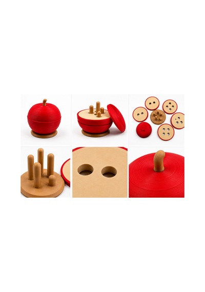 3d Elma Montessori Eğitici Oyuncak Çocuklar İçin Eşleştirme Sıralama Ve Beceri Oyunu Pla
