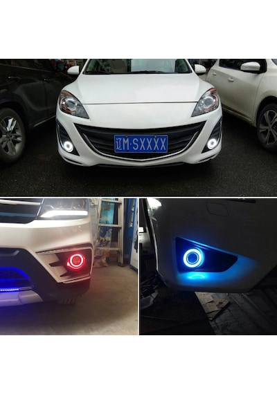 Volkswagen Golf 5 Uyumlu, Universal Mercekli Led Sis Farı, 76mm Turuncu Renk