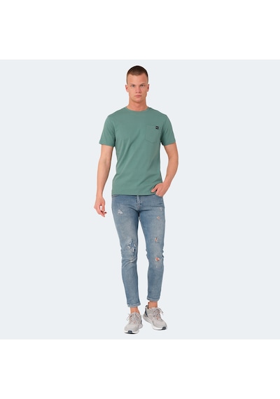 Slazenger VESELA Erkek Cepli Su Yeşili Tişört
